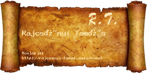 Rajcsányi Tamás névjegykártya